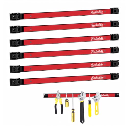 6 Pieces 18" Magnetic Tool Holder Strip (Red 6PC / 18")