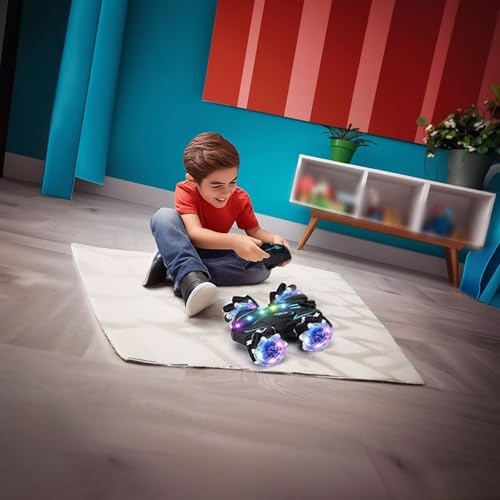 Upgraged Gesture Sensing RC Stunt Car with Lights & Music (Deep Blue / 1:18)
