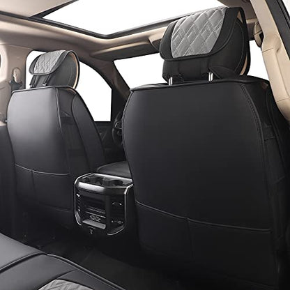 Car Seat Covers for Dodge Ram Full Set (5 PCS Full Set,Black-Grey)
