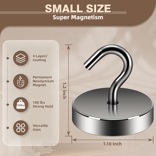 Magnetic Hooks Steel Tube Design for Cruise (Gunmetal / 100lb Magnetic Hooks)