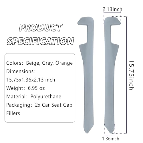 Car Seat Gap Filler 2 Pack (Gray/2pcs)