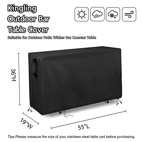 Outdoor Table Cover for Outdoor Bar Table 55''L x 19''W x 36''H