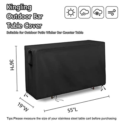 Outdoor Table Cover for Outdoor Bar Table 55''L x 19''W x 36''H