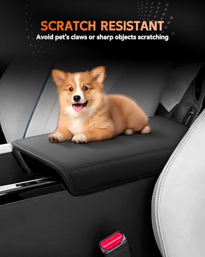 for 2025 2026 Acura ADX Center Console Cover Armrest Box Cover for ADX Accessories Console Arm Rest Protector (Acura ADX Thin Black Leather)