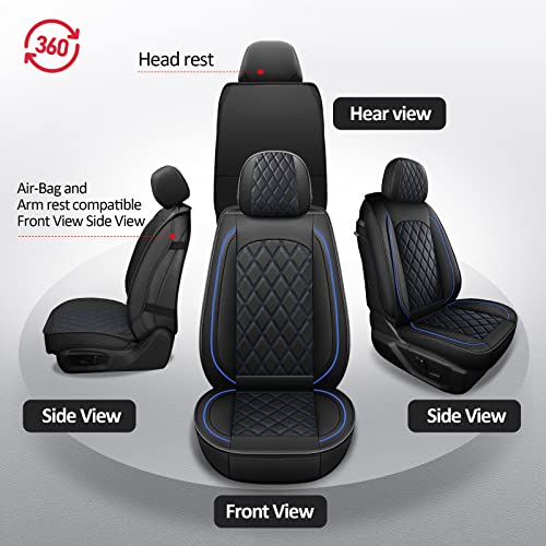 Dodge Ram Seat Covers Full Set for 2009 (Black and Blue / Full Set (Flat Back))