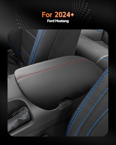 for Ford Mustang 2024 (Mustang 2024-2026 Thin Black Leather Red Line)
