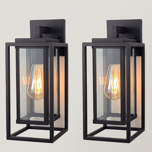 14" Double Cage Outdoor Wall Light (14-inch / Satin Black)