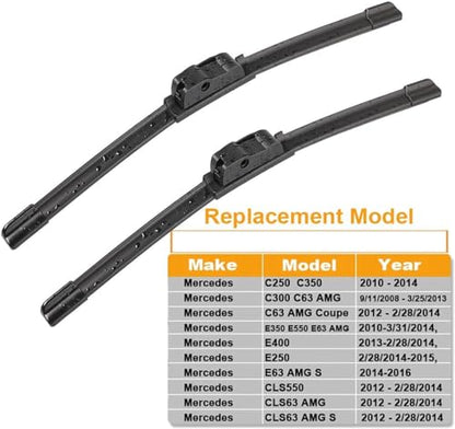 Front Wiper Blades 24"+24"Replace for Benz W207 W212 W218 W204 Class (24"+24" BZ)