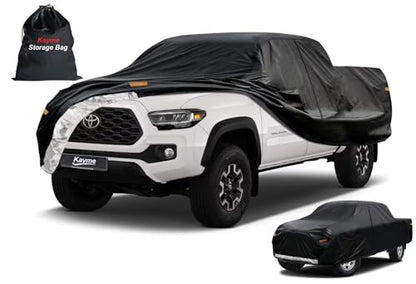 Heavy Duty Truck Cover for Toyota Tacoma (2-Tacoma(1995-2012) Double Cab LB Bed / PE-Black)