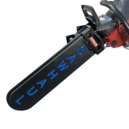 Snap Lok Universal Chainsaw Carrier Kit for Tractors and Skid Steers (Rotating - Tractors / 20 Inch Scabbard / Blue)