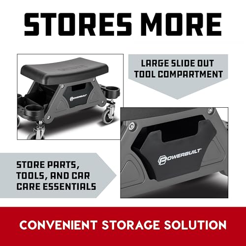 Heavy Duty Utility Rolling Seat Upgraded with Padding (Foam Cushion)