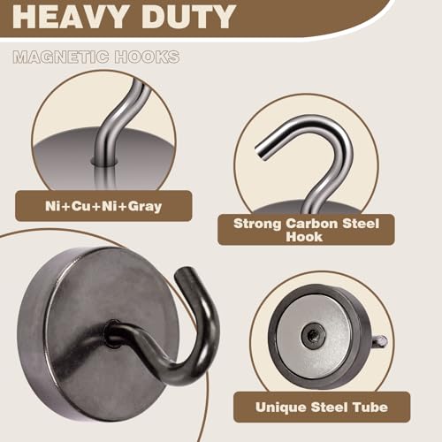 Magnetic Hooks Steel Tube Design for Cruise (Gray / 80lb Magnetic Hooks)