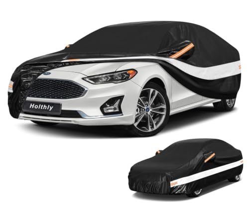 10 Layers Sedan Car Cover Custom Fit for Ford Fusion (Black Gray / Custom Fit for Ford Fusion)