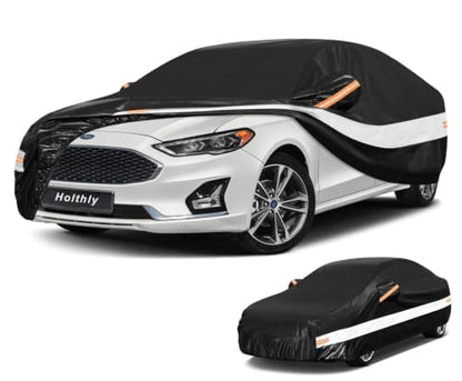 10 Layers Sedan Car Cover Custom Fit for Ford Fusion (Black Gray / Custom Fit for Ford Fusion)
