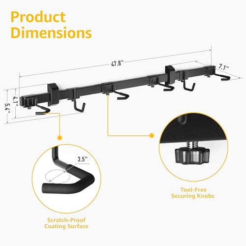 Enhanced Bike Storage Rack (4 Bike Racks & 2 Helmet Hooks)