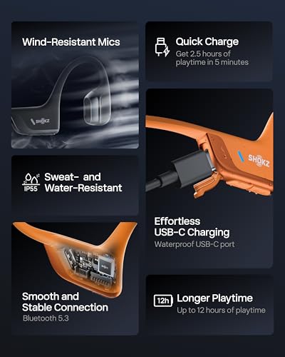 OpenRun Pro 2 Bone Conduction Bluetooth Sport Headphones (Orange / Standard)