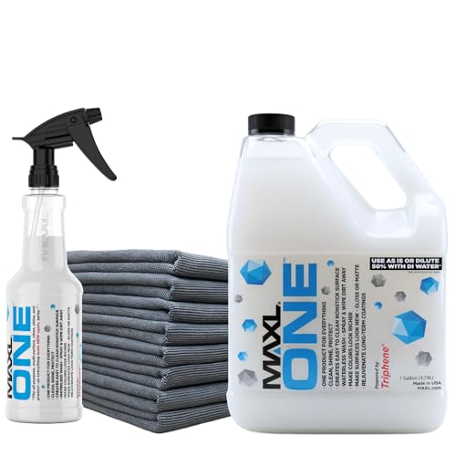 ONE™ Car Spray with Triphene® All Purpose Waterless Detailer Gallon Kit (1 Gallon + 1 Bottle + 8 Towels)