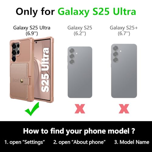 For Samsung Galaxy S25 Ultra Card Holder Case (Pink / Galaxy S25 Ultra)