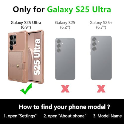 For Samsung Galaxy S25 Ultra Card Holder Case (Pink / Galaxy S25 Ultra)