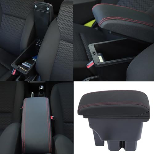 Armrest Box Center Console Seat Storage Box for Suzuki Jimny 2019 (Black-B Red Line)
