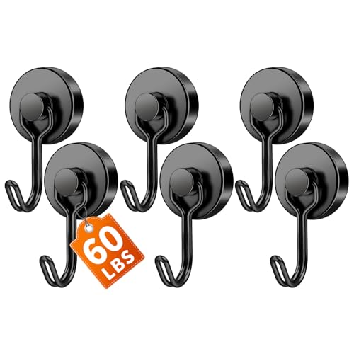 Strong Magnetic Hooks (Black / 0.98in)