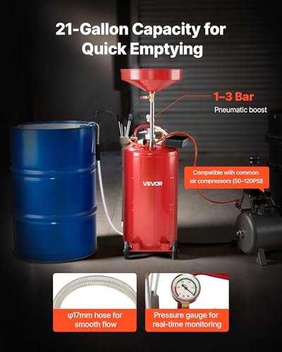 21 Gallon Waste Oil Drain Tank (20.1 x 20.1 x 66.1 in)