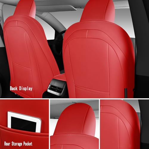 Tesla Model Y Seat Cover Full Set (Red)