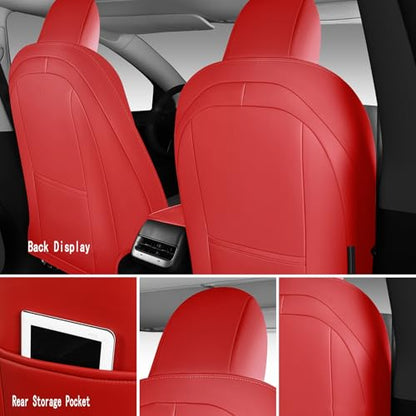 Tesla Model Y Seat Cover Full Set (Red)