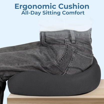 Seat Cushion Memory Foam Chair Pad for Tailbone Pain Relief (Dark Gray / XX-Large)