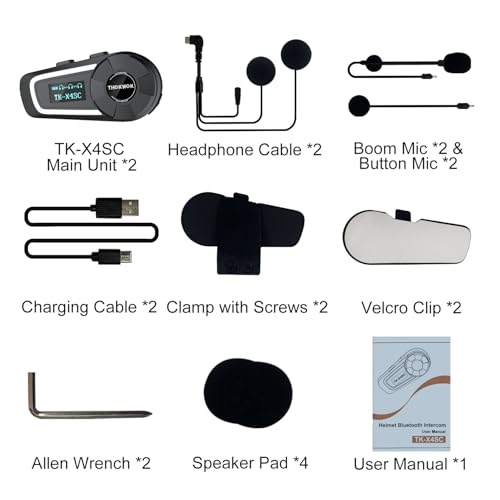 Helmet Bluetooth Headset (TK-X4SC Double Pack)