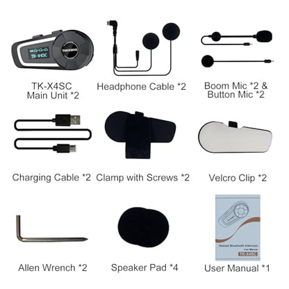 Helmet Bluetooth Headset (TK-X4SC Double Pack)
