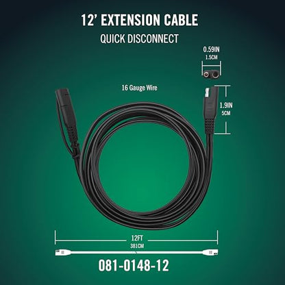 12 Foot Extension SAE Cable 4 Pack (12.5 feet, Pack of 4)