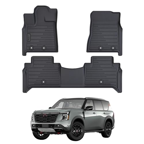 2 Rows Floor Mats for 2025 Nissan Armada 7 and 8 Passenger Models (2025 Armada Floor Mats)