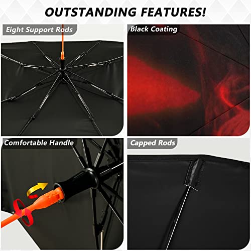 Skull Red Eyes Windshield Sun Shade Umbrella Foldable Car Front Window Sunshade Blocks UV Rays Heat Keep Vehicle Cool (multi 12)