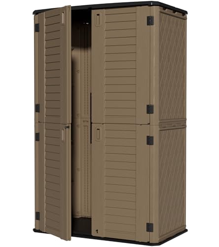 Large 67 Cu.ft Waterproof Storage Shed (Coffee-52 cu ft)