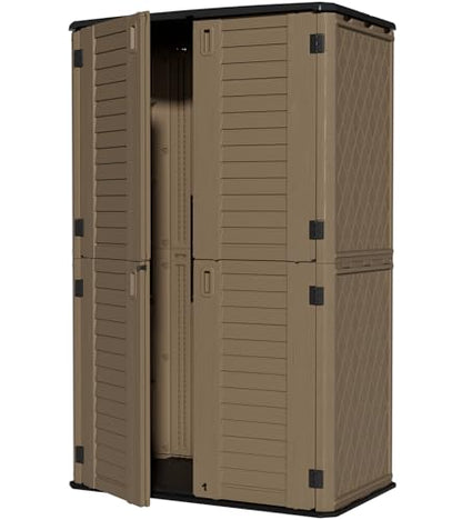 Large 67 Cu.ft Waterproof Storage Shed (Coffee-52 cu ft)
