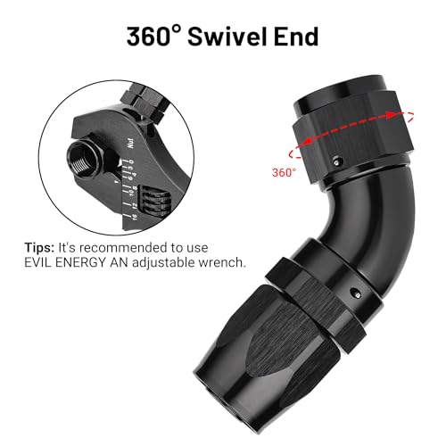 10AN 60 Degree One Piece Full Flow Hose End Fitting Swivel for CPE Braided Hose (10AN / 60 Degree)