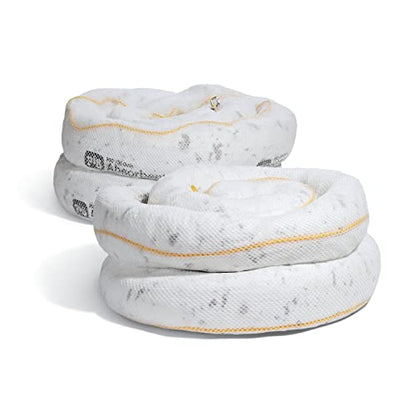 Oil Boom - Oil-Only Absorbent Boom - 2 Pack - 5" x 20' Boom - Absorbs up to 12 gallons per Boom - BOM408 (5" x 20')