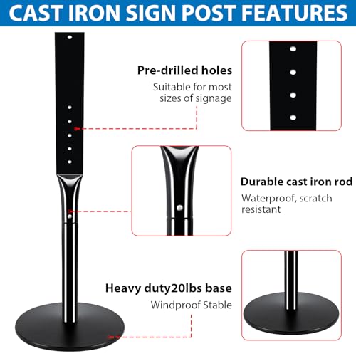 2Pack Heavy Duty Parking Sign Post for Outside