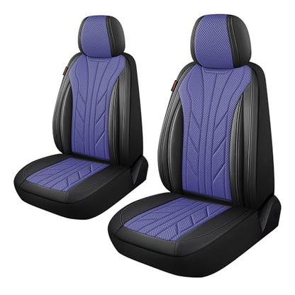 Breathable Cloth Fabric Car Seat Covers 2 Front Seats (Navy Blue / Front Set)