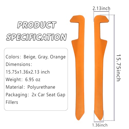 Car Seat Gap Filler 2 Pack (Orange/2pcs)