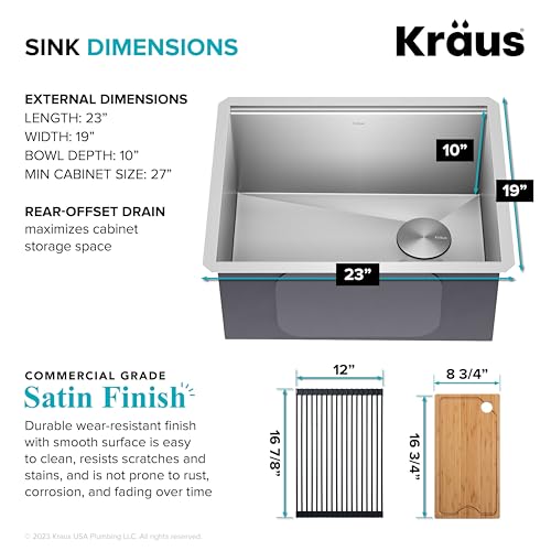 Stainless Steel 23 in Undermount Kitchen Sink KWU111 (Stainless Steel / 23 inch / Sink)