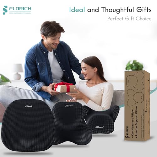 Car Seat Cushion and Lumbar Support Pillow for Office Chair Car (Black / 3 Pieces)