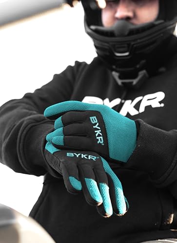 All Weather Motorcycle Gloves for Men & Women (Blue / X-Large)