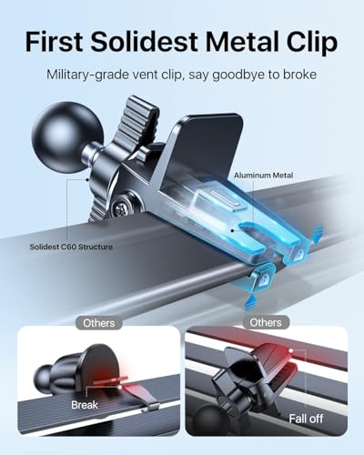 for MagSafe Car Mount [Strong Magnet&Metal Clip] Vent Phone Holder (black)