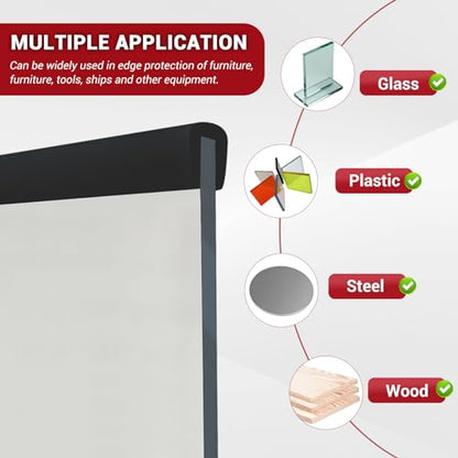 Rubber Edge Trim (Fit 3/16" - L20' / Black)