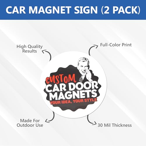 Custom Car Magnet Signs for Advertising and Promotion (12" Round)
