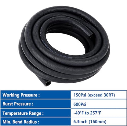Rubber Fuel Hose Line Push Lock 5 (5/8" ID 25ft)