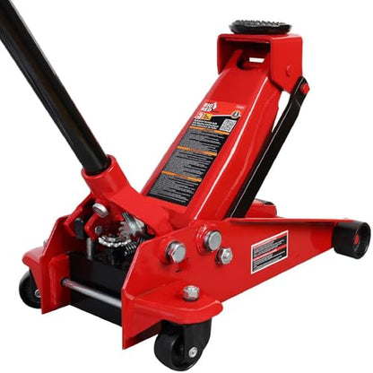 Heavy Duty Hydraulic Car Floor Jack with Quick Lift Pump for All Terrain Vehicles (Red / Single Pump / 3 Ton)