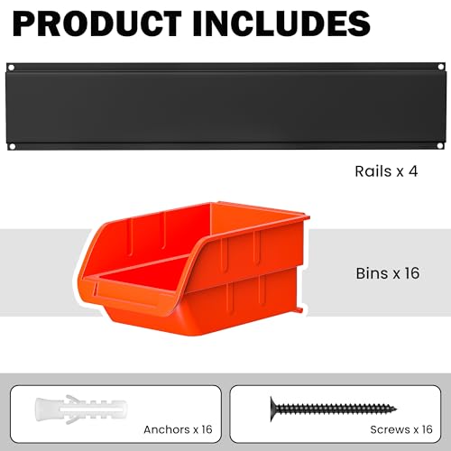 Wall Mounted Storage Bins (Orange)